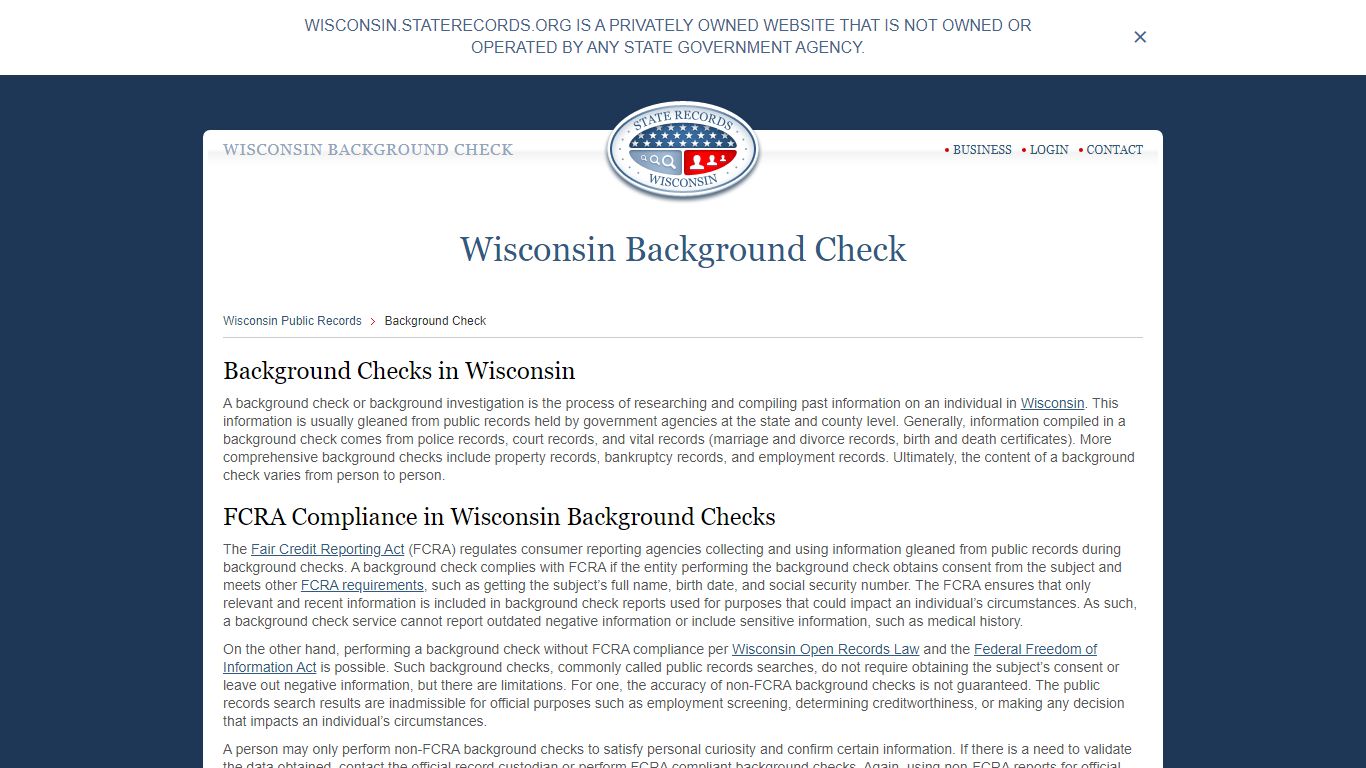 Wisconsin Background Check | StateRecords.org